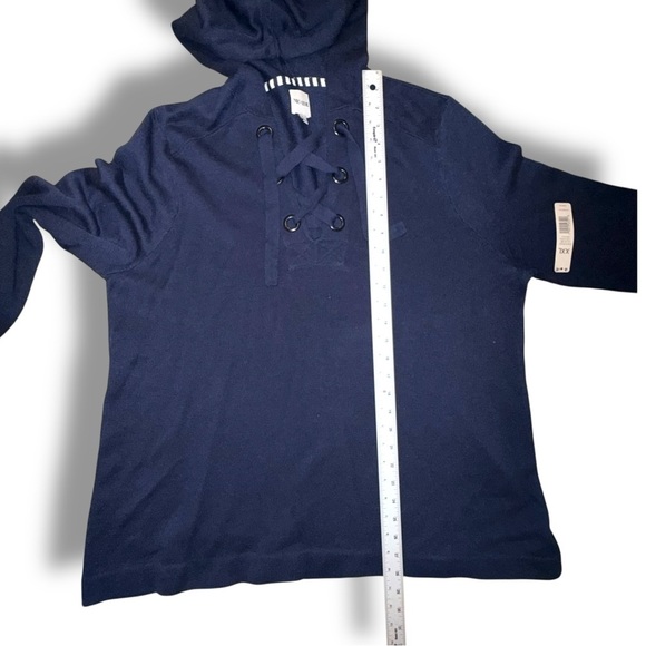 NWT NIC + ZOE Lace Up Hoodie - Navy / White XXL - Picture 11 of 16